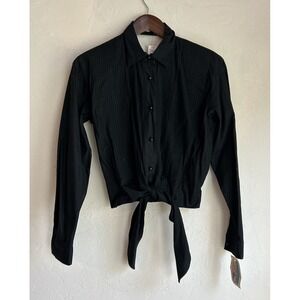 Vintage 90s Southwest Button Up Crop Tie Top S NWT Cowgirl Western Rockabilly